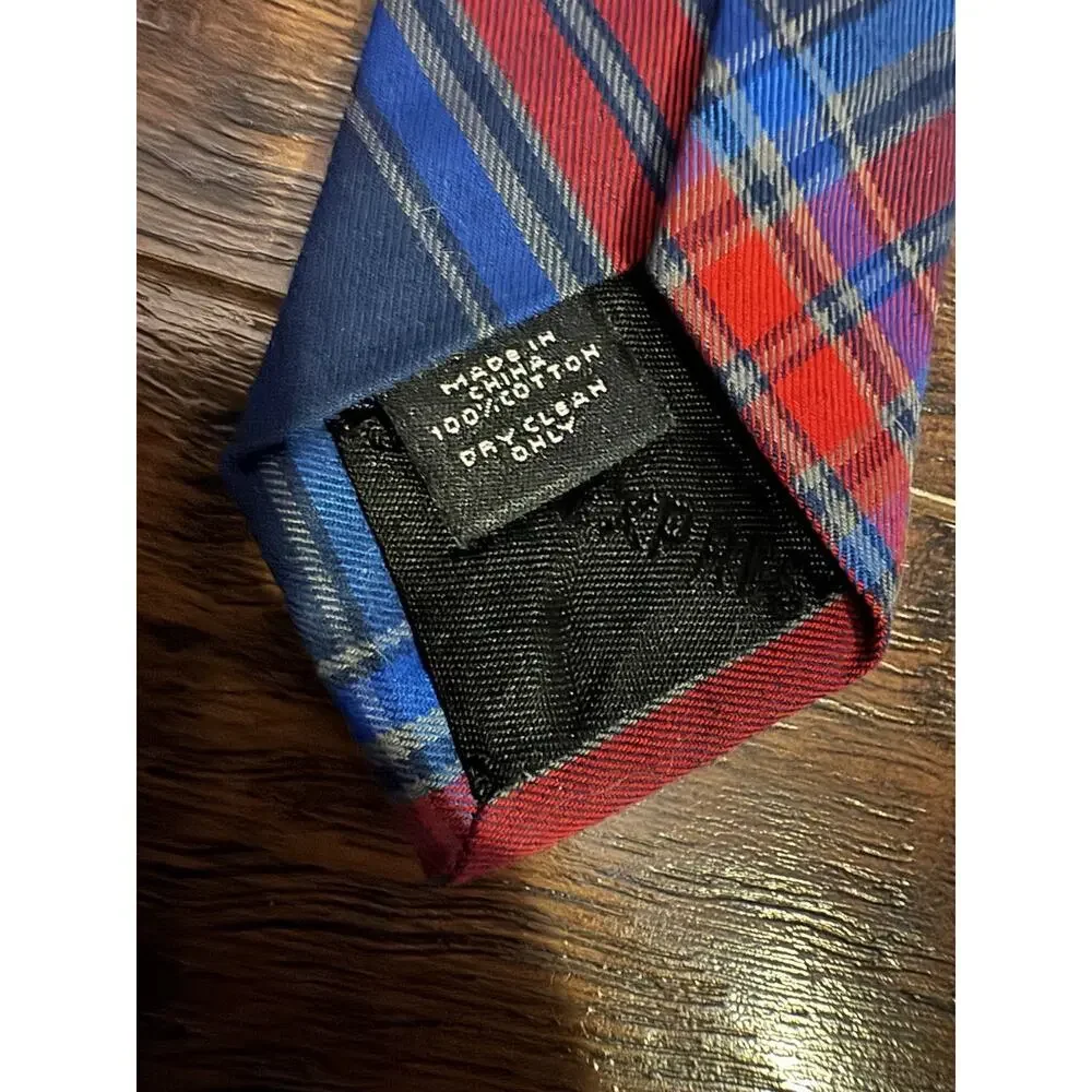 EXPRESS Tie Lot 5 Mens Blue Pink Executive Necktie Plaid